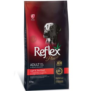 Reflex Plus Medium & Large Light & Sterilised Τροφή για Ενήλικες Σκύλους Αρνί και Ρύζι 15kg + ΔΩΡΟ