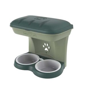 Bama Food Stand Ταΐστρα-Ποτίστρα Σκύλου 2σε1 με Χώρο Αποθήκευσης Πράσινο 50x29x50cm