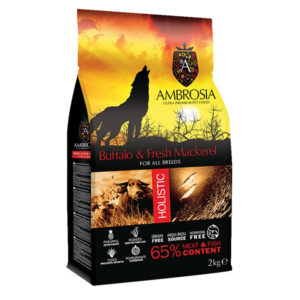 AMBROSIA Grain Free Adult Buffalo and Mackerel 2Kg + ΔΩΡΟ Λιχουδιές CELEBRATE 160gr