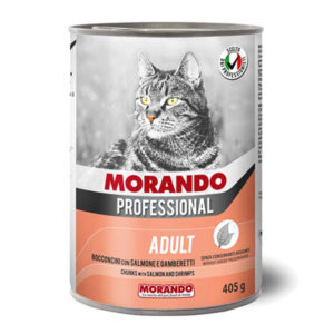 Morando Professional Adult Chunks Κονσέρβα Γάτας Σολωμό και Γαρίδες 405gr