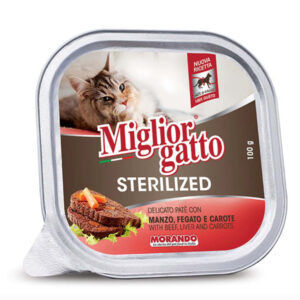 MORANDO Miglior Gatto Sterilised Πατέ Βοδινό-Συκώτι-Καρότο 100gr MO01453